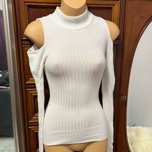 Cold Shoulder Turtle Neck Sweater